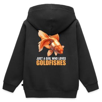 Goldfische Goldfisch - Kinder Premium Organic Zip Hoodie - Schwarz - Hinten - AI Model Kid Male (0cm)