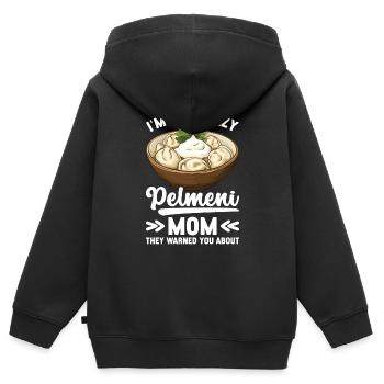 Pelmeni Russian Cuisine - Kids Premium Organic Zip-up Hoodie - black - Back - AI Model Kid Male (0cm)