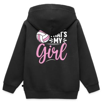 Das ist mein Mädchen Volleyball Bump Set Spike - Kinder Premium Organic Zip Hoodie - Schwarz - Hinten - AI Model Kid Male (0cm)