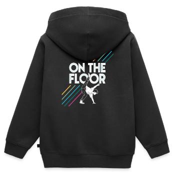 On The Floor – Cool Breakdance Design - Kids Premium Organic Zip-up Hoodie - black - Back - AI Model Kid Male (0cm)