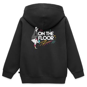 On The Floor – Cool Breakdance Design - Kids Premium Organic Zip-up Hoodie - black - Back - AI Model Kid Male (0cm)