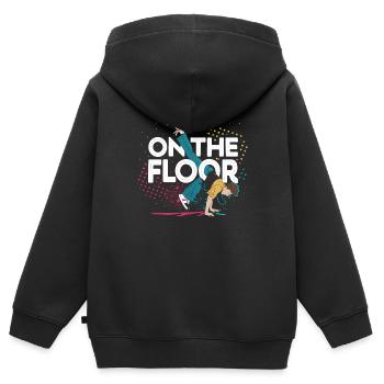 On The Floor – Cool Breakdance Design - Kids Premium Organic Zip-up Hoodie - black - Back - AI Model Kid Male (0cm)