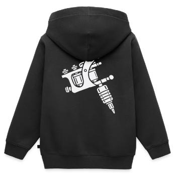 Tattoo Maschine - Kinder Premium Organic Zip Hoodie - Schwarz - Hinten - AI Model Kid Male (0cm)