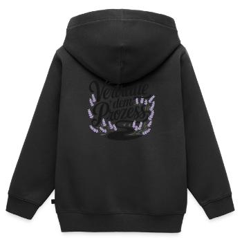 Vertraue dem Prozess für einen Optimisten - Kinder Premium Organic Zip Hoodie - Schwarz - Hinten - AI Model Kid Male (0cm)