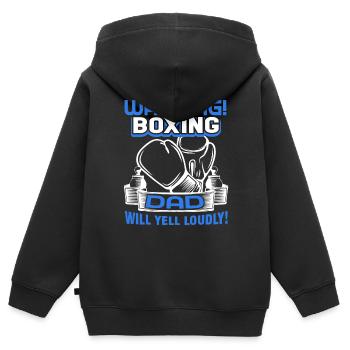 Boxing Boxing Dad Will Yell Loudly - Kids Premium Organic Zip-up Hoodie - black - Back - AI Model Kid Male (0cm)