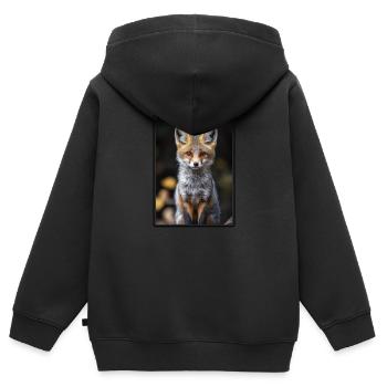 Renards gris Renard gris - Sweat Premium à capuche zippé enfant bio - noir - Dos - AI Model Kid Male (0cm)