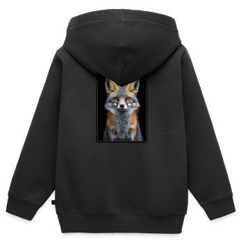 Renards gris Renard gris - Sweat Premium à capuche zippé enfant bio - noir - Dos - AI Model Kid Male (0cm)