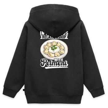 Pelmeni Russian Cuisine - Kids Premium Organic Zip-up Hoodie - black - Back - AI Model Kid Male (0cm)