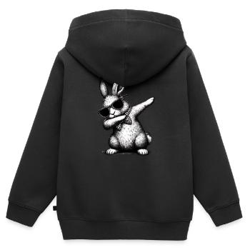 Floss Dance Bunny - Kinder Premium Organic Zip Hoodie - Schwarz - Hinten - AI Model Kid Male (0cm)