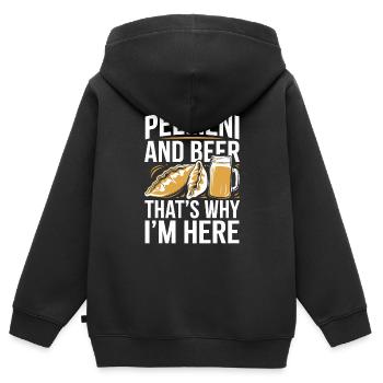 Pelmeni Russian Cuisine - Kids Premium Organic Zip-up Hoodie - black - Back - AI Model Kid Male (0cm)