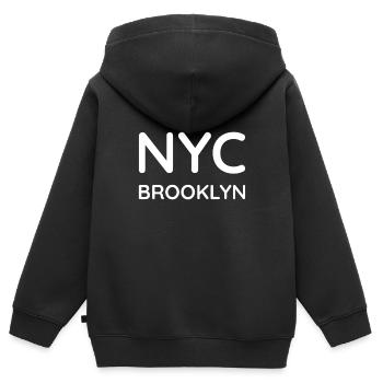 Brooklyn T-Shirt - Kinder Premium Organic Zip Hoodie - Schwarz - Hinten - AI Model Kid Male (0cm)