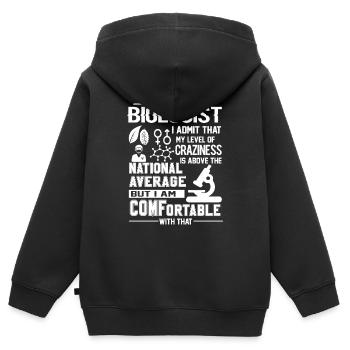 Biologist I am A Biologist - Kids Premium Organic Zip-up Hoodie - black - Back - AI Model Kid Male (0cm)