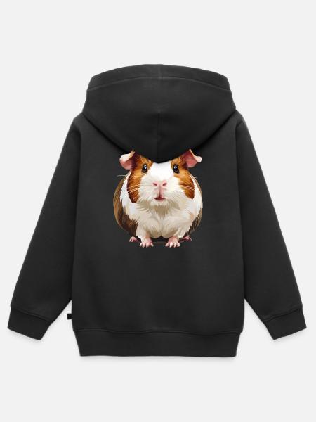 Meerschweinchen - Premium børne zip-hættetrøje økologisk - sort