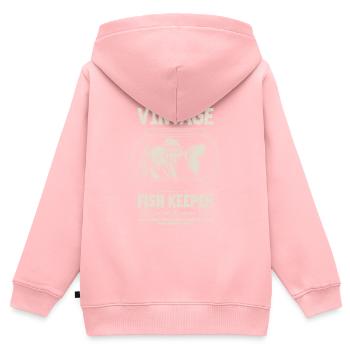 Vintage Fish Keeper Poisson Tropical Anniversaire 1978 - Sweat Premium à capuche zippé enfant bio - rose - Dos - AI Model Kid Female (0cm)