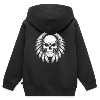 GRIM STYLE - Sweat Premium à capuche zippé enfant bio - noir - Dos - AI Model Kid Male (0cm)