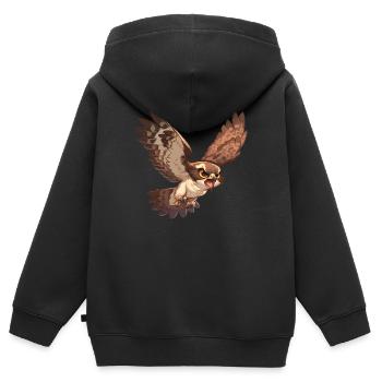 Faucons Faucon - Sweat Premium à capuche zippé enfant bio - noir - Dos - AI Model Kid Male (0cm)