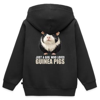 Meerschweinchen - Kinder Premium Organic Zip Hoodie - Schwarz - Hinten - AI Model Kid Male (0cm)