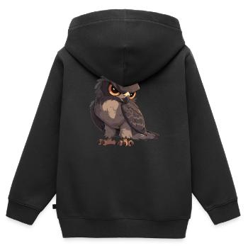 Faucons Faucon - Sweat Premium à capuche zippé enfant bio - noir - Dos - AI Model Kid Male (0cm)