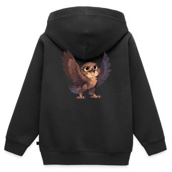 Falken Falke - Kinder Premium Organic Zip Hoodie - Schwarz - Hinten - AI Model Kid Male (0cm)