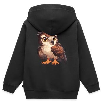 Faucon Faucon - Sweat Premium à capuche zippé enfant bio - noir - Dos - AI Model Kid Male (0cm)