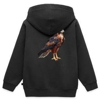 Faucon Faucon - Sweat Premium à capuche zippé enfant bio - noir - Dos - AI Model Kid Male (0cm)