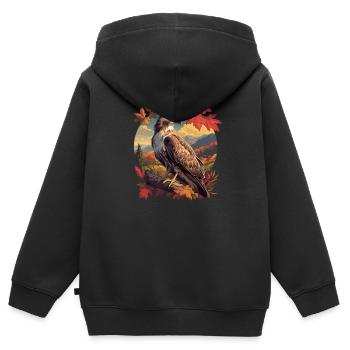 Faucon Faucon - Sweat Premium à capuche zippé enfant bio - noir - Dos - AI Model Kid Male (0cm)