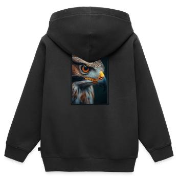 Faucon Faucon - Sweat Premium à capuche zippé enfant bio - noir - Dos - AI Model Kid Male (0cm)