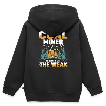 Coal Miner für einen Bergmann und Minenarbeiter - Kinder Premium Organic Zip Hoodie - Schwarz - Hinten - AI Model Kid Male (0cm)