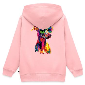 Windhund Hundeliebhaber Jagdhund Liebe Greyhound - Kinder Premium Organic Zip Hoodie - Rosa - Hinten - AI Model Kid Female (0cm)