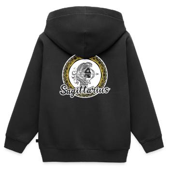 Sagittarius Sagittarius Zodiac Horoscope - Kids Premium Organic Zip-up Hoodie - black - Back - AI Model Kid Male (0cm)