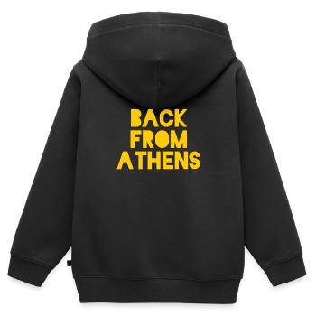 Back from Athens - Zurück aus Athen - Kinder Premium Organic Zip Hoodie - Schwarz - Hinten - AI Model Kid Male (0cm)