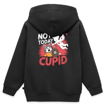 Single & Anti Liebe Valentinstag Not today cupid - Kinder Premium Organic Zip Hoodie - Schwarz - Hinten - AI Model Kid Male (0cm)