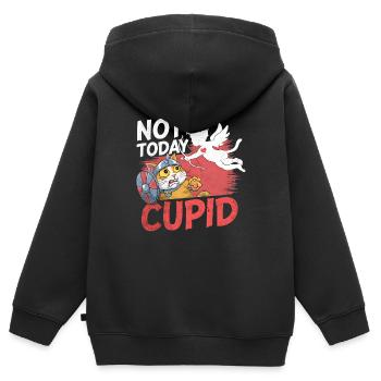 Single & Anti Liebe Valentinstag Not today cupid - Kinder Premium Organic Zip Hoodie - Schwarz - Hinten - AI Model Kid Male (0cm)