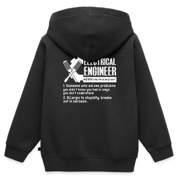 Electrical Engineer Definition - Kids Premium Organic Zip-up Hoodie - black - Back - AI Model Kid Male (0cm)