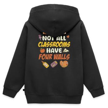 Not All Classrooms Have Four Walls Special - Kids Premium Organic Zip-up Hoodie - black - Back - AI Model Kid Male (0cm)