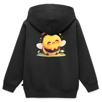 Abeilles Abeille - Sweat Premium à capuche zippé enfant bio - noir - Dos - AI Model Kid Male (0cm)