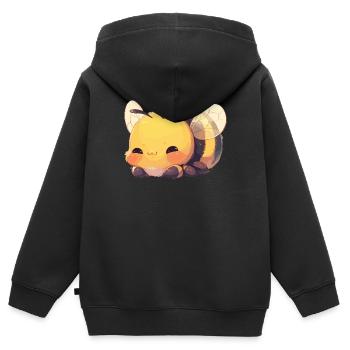 Abeilles Abeille - Sweat Premium à capuche zippé enfant bio - noir - Dos - AI Model Kid Male (0cm)
