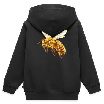 Abeilles Abeille - Sweat Premium à capuche zippé enfant bio - noir - Dos - AI Model Kid Male (0cm)