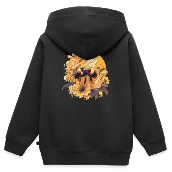 Abeilles Abeille - Sweat Premium à capuche zippé enfant bio - noir - Dos - AI Model Kid Male (0cm)