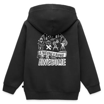 Engineer Engineering Is Awesome - Kids Premium Organic Zip-up Hoodie - black - Back - AI Model Kid Male (0cm)