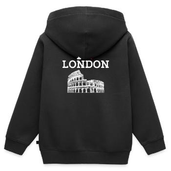 I Love London Colosseum Cool Great Britain Heart - Kinder Premium Organic Zip Hoodie - Schwarz - Hinten - AI Model Kid Male (0cm)