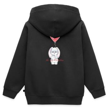 Be My Valentine - Kinder Premium Organic Zip Hoodie - Schwarz - Hinten - AI Model Kid Male (0cm)