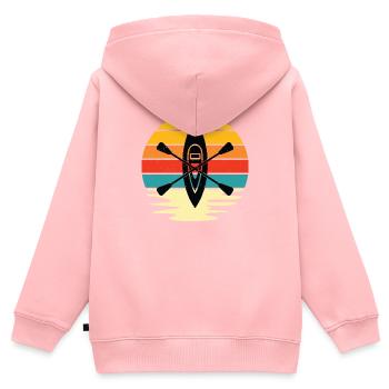 Retro Sunset Kayaking - Kids Premium Organic Zip-up Hoodie - rose - Back - AI Model Kid Female (0cm)
