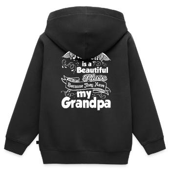 Father's Day Grandpa In Heaven - Kids Premium Organic Zip-up Hoodie - black - Back - AI Model Kid Male (0cm)