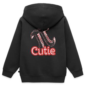 Pi Day Cutie Pi - Kids Premium Organic Zip-up Hoodie - black - Back - AI Model Kid Male (0cm)