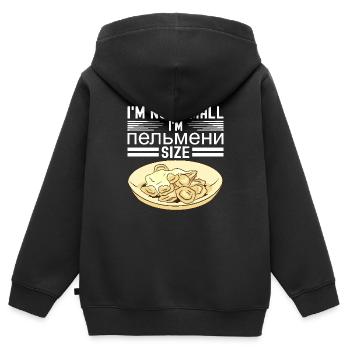Pelmeni Russian Cuisine - Kids Premium Organic Zip-up Hoodie - black - Back - AI Model Kid Male (0cm)