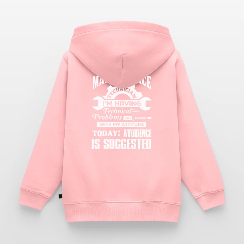 Maintenance Technician Having Technical Problems Kids Premium Organic Zip-up Hoodie