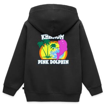 Armoire de vacances pour les vacances à Khanom en Thaïlande - Sweat Premium à capuche zippé enfant bio - noir - Dos - AI Model Kid Male (0cm)