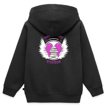 Rosa Delphin Thailand Asien - Kinder Premium Organic Zip Hoodie - Schwarz - Hinten - AI Model Kid Male (0cm)