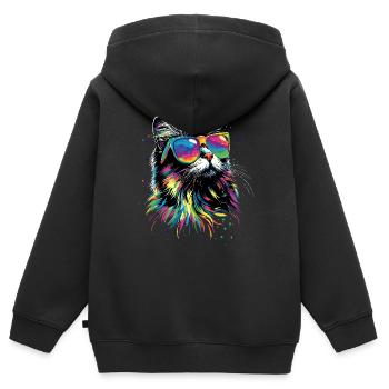 Perserkatze Perser Katze Persian Cat Süße Katzen - Kinder Premium Organic Zip Hoodie - Schwarz - Hinten - AI Model Kid Male (0cm)